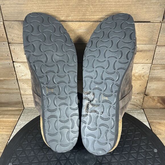 Naot Carly Taupe Nubuck Leather Two Strap Wedge Sandal Womens Sz EU 39 US 8 - Picture 9 of 10